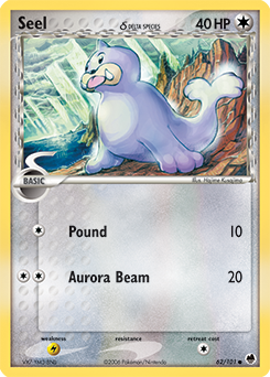 Seel δ, Dragon Frontiers #62, Pokémon TCG card