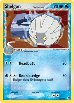 Shelgon δ, Dragon Frontiers #38, Pokémon TCG card