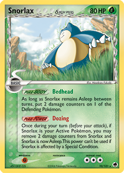 Snorlax δ, Dragon Frontiers #10, Pokémon TCG card
