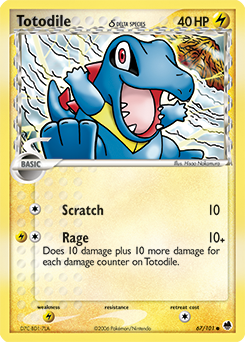 Totodile δ, Dragon Frontiers #67, Pokémon TCG card