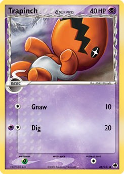Trapinch δ, Dragon Frontiers #68, Pokémon TCG card