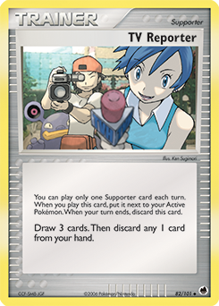 TV Reporter, Dragon Frontiers #82, Pokémon TCG card