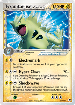 Tyranitar ex δ, Dragon Frontiers #99, Pokémon TCG card