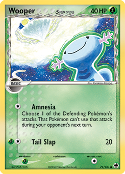 Wooper δ, Dragon Frontiers #71, Pokémon TCG card