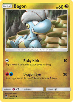Bagon, Dragon Majesty #42, Pokémon TCG card