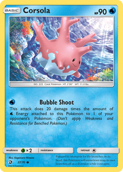 Corsola, Dragon Majesty #27, Pokémon TCG card