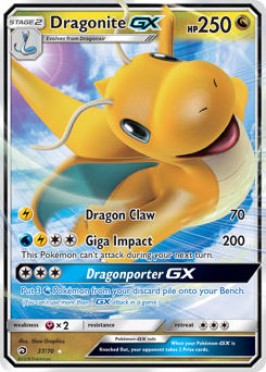 Dragonite-GX, Dragon Majesty #37, Pokémon TCG card
