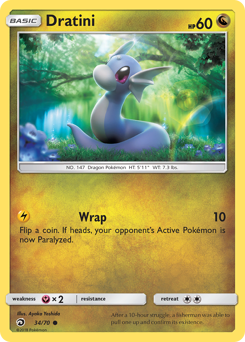 Dratini, Dragon Majesty #34, Pokémon TCG card
