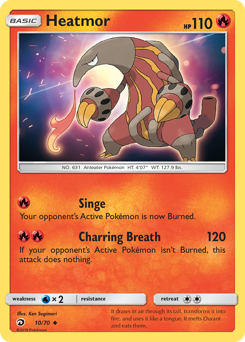Heatmor, Dragon Majesty #10, Pokémon TCG card