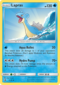 Lapras, Dragon Majesty #21, Pokémon TCG card