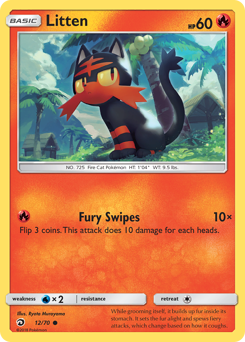 Litten, Dragon Majesty #12, Pokémon TCG card