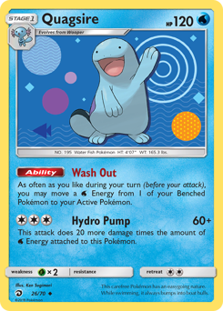 Quagsire, Dragon Majesty #26, Pokémon TCG card