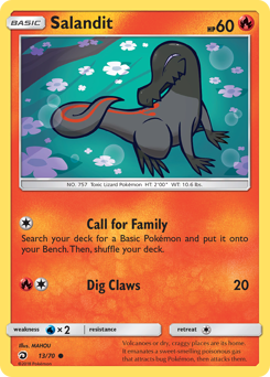 Salandit, Dragon Majesty #13, Pokémon TCG card