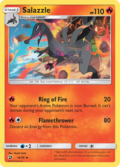 Salazzle, Dragon Majesty #14, Pokémon TCG card