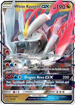 White Kyurem-GX, Dragon Majesty #48, Pokémon TCG card