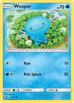 Wooper, Dragon Majesty #25, Pokémon TCG card