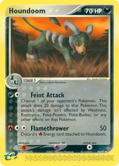 Houndoom, Dragon #34, Pokémon TCG card