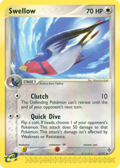 Swellow, Dragon #45, Pokémon TCG card