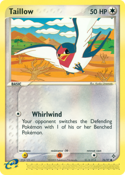 Taillow, Dragon #76, Pokémon TCG card
