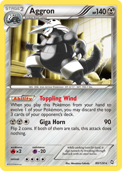 Aggron, Dragons Exalted #80, Pokémon TCG card