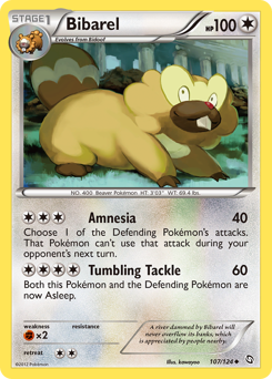 Bibarel, Dragons Exalted #107, Pokémon TCG card