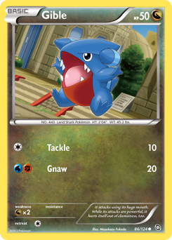 Gible, Dragons Exalted #86, Pokémon TCG card