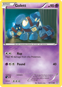 Golett, Dragons Exalted #58, Pokémon TCG card