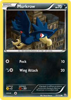 Murkrow, Dragons Exalted #72, Pokémon TCG card