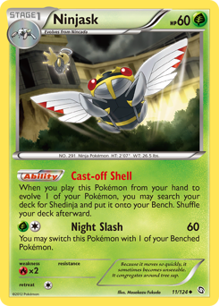 Ninjask, Dragons Exalted #11, Pokémon TCG card