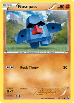 Nosepass, Dragons Exalted #62, Pokémon TCG card