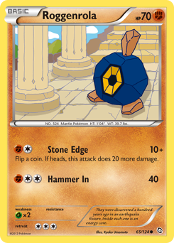 Roggenrola, Dragons Exalted #65, Pokémon TCG card