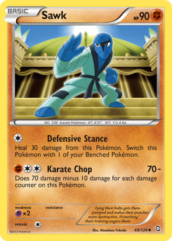 Sawk, Dragons Exalted #69, Pokémon TCG card
