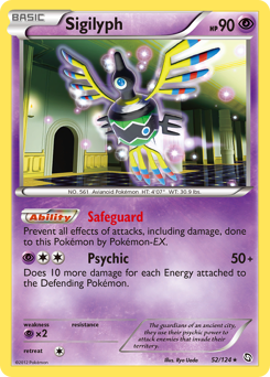 Sigilyph, Dragons Exalted #52, Pokémon TCG card