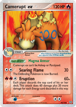 Camerupt ex, Emerald #92, Pokémon TCG card