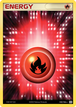 Fire Energy, Emerald #102, Pokémon TCG card