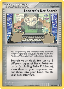 Lanette's Net Search, Emerald #77, Pokémon TCG card
