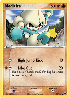 Meditite, Emerald #55, Pokémon TCG card