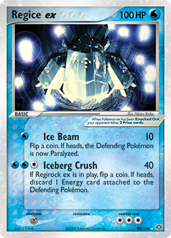 Regice ex, Emerald #98, Pokémon TCG card