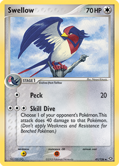 Swellow, Emerald #41, Pokémon TCG card