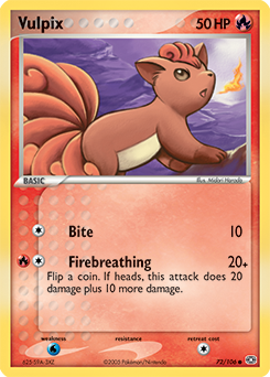 Vulpix, Emerald #72, Pokémon TCG card