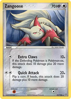 Zangoose, Emerald #21, Pokémon TCG card