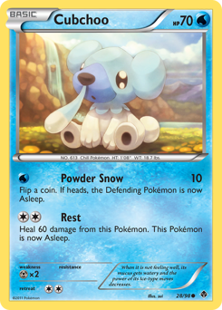 Cubchoo, Emerging Powers #28, Pokémon TCG card