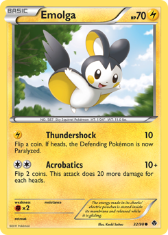 Emolga, Emerging Powers #32, Pokémon TCG card