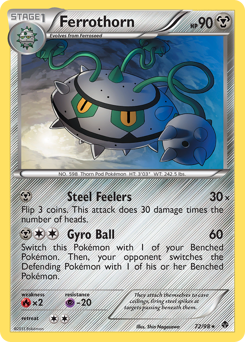 Ferrothorn, Emerging Powers #72, Pokémon TCG card