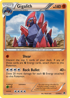 Gigalith, Emerging Powers #53, Pokémon TCG card