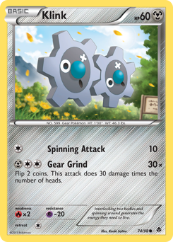 Klink, Emerging Powers #74, Pokémon TCG card