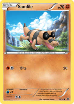 Sandile, Emerging Powers #60, Pokémon TCG card