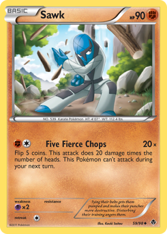 Sawk, Emerging Powers #59, Pokémon TCG card