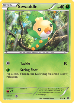 Sewaddle, Emerging Powers #3, Pokémon TCG card