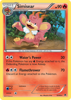 Simisear, Emerging Powers #19, Pokémon TCG card